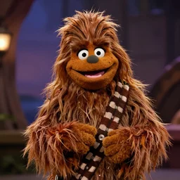 Chewbacca as a muppet in the movie muppet treasure island
