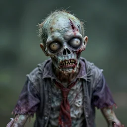 a macro photo of a zombie,