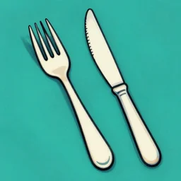 fork _ and _ knife, retrowave epic art, trending on art station