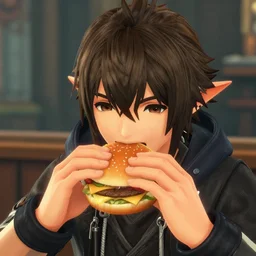 ffxiv, y'shtola eating cheeseburger, in - game screenshot