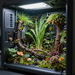 the inside of a computer only organic, photo - realistic, detailed