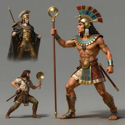 Concept art, Aztec warrior fighting a spanish night, artstation trending colaboration with Joseph Mallord William Turner and Luis Royo, highly detailded