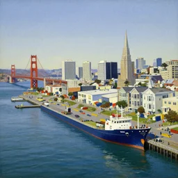 san francisco harbor line art by wilt chamberlain