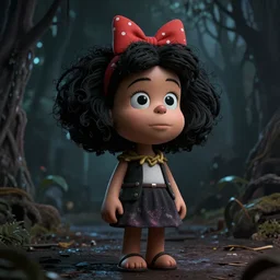 Mafalda Quino, eldritch,  8K, concept art, DSLR, filmic, HDR, hyperrealism, Unreal Engine, volumetric lighting, Darkart