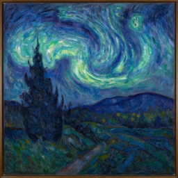southern lights, neo - impressionism art in the style of henri matisse