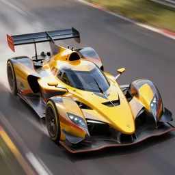 a race car that is inspired by a bird of prey, with sleek lines and a predatory look. the car would be designed to look fast and dangerous, with a bright and aggressive color scheme, highly detailed, digital painting, artstation, concept art, sharp focus, illustration, art by artgerm and greg rutkowski, artey freytag