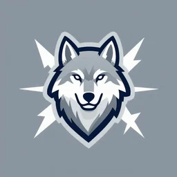 an illustrated logo of a Wolf surrounded by lightning