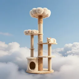matte painting of a massive cat tree reaching into the clouds