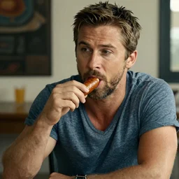 Ryan Gosling eat sausage