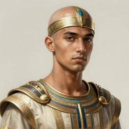 portrait young jaden smith as ancient libyan warrior, bald, front view, intricate, elegant, highly detailed, digital painting, artstation, concept art, smooth, sharp focus, illustration, orientalism, bouguereau, rutkowski, mucha