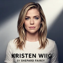 kristen wiig poster by shepard fairey