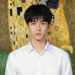 attractive male, painting by john william waterhouse, yoji shinkawa, carl larsson, gustav klimt