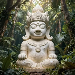 cursed valley, ancient god statue, jungle
