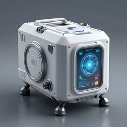 ortographic view high - tech sci - fi futuristic design 8 k texture life support device smart technology aerospace