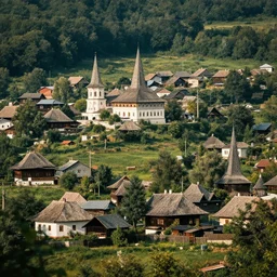 a romanian village, 4 k photography, very detailed, photo realistic, cinematic