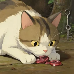 cat eating, shinkai makoto studio ghibli studio key hideaki anno sakimichan stanley artgerm lau rossdraws james jean marc simonetti elegant highly detailed digital painting artstation pixiv