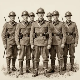 ultra detailed photorealistic sepia - toned line drawing from 1 9 1 7, a small group of british soldiers standing at an archaeological dig site in wadi rum, ultra realistic, painted, intricate details, lovecraft, atmospheric, dark, horror, brooding, highly detailed, by clyde caldwell