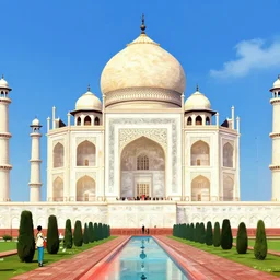 taj mahal by yoji shinkawa, katayama bokuyo, agnes cecile, concept art, vibrant colors, 8 k