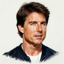 an exaggerated caricature of tom cruise by tiago hoisel