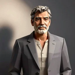 low poly george clooney