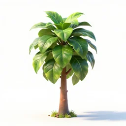 gentle prayer plant, stylized pixar-style 3d render, full body, isolated on a pure white background, centered, entire subject in frame, sharp focus, soft studio lighting