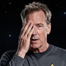 high resolution 4k Patrick Stewart, FACE PALM, star trek, space, background space, stars