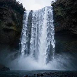 a mystical waterfall flowing into a planet, 4 k, nasa, hd, ultra realistic, lifelike