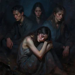 dreamscape, digital painting of a sad mourning woman, epic composition, dark background, very detailed, 8 k, in the style of fenghua zhong and ruan jia and jeremy lipking and peter mohrbacher, mystical colors, rim light, beautiful lighting, 8 k, stunning scene, raytracing, octane, trending on artstation