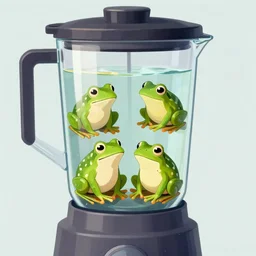 4 2 frogs inside a blender, drawing, digital art, trending on artstation