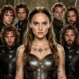 young natalie portman, legendary warrior, heroic fighter, lord of the rings, tattoos, decorative ornaments, battle armor, omar ortiz, carl spitzweg, ismail inceoglu, vdragan bibin, hans thoma, greg rutkowski, alexandros pyromallis, perfect face, sharply detailed, centered, rule of thirds, realistic shading, photorealism