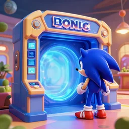 a functional portal machine, with a portal that will get you to sonic's world
