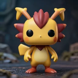 pokemon shiny karrablast as a funko pop doll, cinematic shot, dramatic lighting, ultra detailed