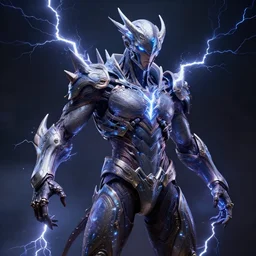 photography of a hyper realistic highly detailed stunning humanoid creature, controls highly detailed lightning storms as a super power. professionnal digital art, artstatiom, stuning, intricate, complex, unreal engine 5.