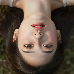 portrait of an upside-down face