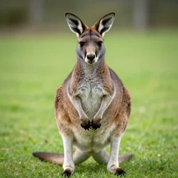 perfectly centered portrait, forward facing, kangaroo, 8 k uhd