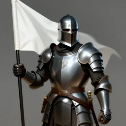 portrait epic armored war commander holding a white flag and lost both his arms. highly detailed, digital painting, concept art, smooth, sharp focus, illustration, art by greg rutkowski