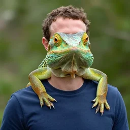 Mark Zuckerberg with a lizard face