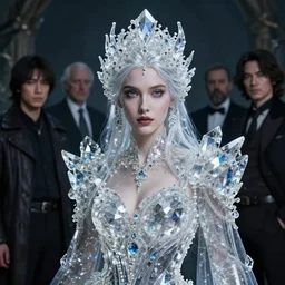 a fancy portrait of the most attractive crystal goddess in the world by Greg Rutkowski, Sung Choi, Mitchell Mohrhauser, Maciej Kuciara, Johnson Ting, Maxim Verehin, Peter Konig, Bloodborne, macro lens, 35mm, 8k photorealistic, cinematic lighting, HD, high details, atmospheric,