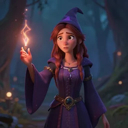 unsure young russian witch casting a spell. award - winning 3 d animation by an indie studio, rimlighting, depth of field, limited but vibrant palette, intricate details, impressionism, chiaroscuro, bokeh. 4 5 7 8 5 3