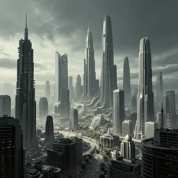 Dystopian Cityscape by H.R. Giger
