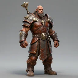 orc barbarian wearing leather armor, full body shot, exquisite details, earth magic, mid view, design on a white background, by studio muti, greg rutkowski, makoto shinkai, takashi takeuchi, studio ghibli
