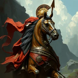 high - quality painting of a saracen horseman, very detailed, masterpiece, digital art.