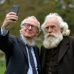 richard dawkins taking a selfie with charles darwin.