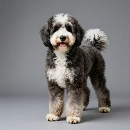 bernedoodle made out of cotton studio lighting