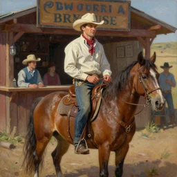 a beautiful painting of a cowboy saloon by greg rutkowski and kalin popov, trending on artstation, masterpiece,