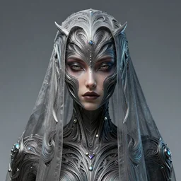 portrait of djinn veil - piercer, intricate abstract. intricate artwork, by tooth wu, wlop, beeple, dan mumford. concept art, octane render, trending on artstation, greg rutkowski very coherent symmetrical artwork. cinematic, key art, hyper realism, high detail, octane render, 8 k, iridescent accents