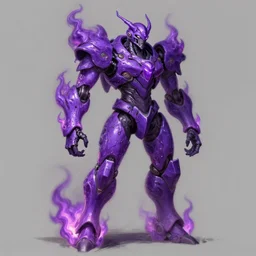 Character design sketch with body made of Purple Lava and fire, humanoid mecha idea, concept art character, organic, deep shadows by Heri Irawan, d&d art, fantasy, painted, 4k, high detail, sharp focus, trend in artstation