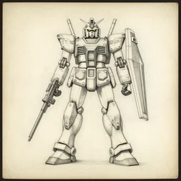 gundam schematic blueprint pencil sketch scientific drawing by leonardo davinci stained paper old masters