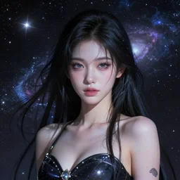a beautiful portrait of a galactic goddess by Someya Kaori, trending on Artstation