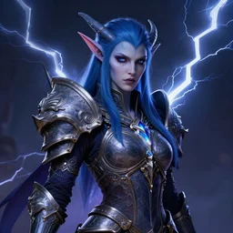 portrait of female night elf knight world warcraft cinematic lightning wallpaper extremely detailed sharpfocus, intricate, elegant, highly detailed, ray tracing, digital painting, artstation, concept art, smooth, sharp focus, illustration, art by artgerm and greg rutkowski and frank frazetta, 8 k